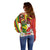 Personalised Hawaii and Philippines Together Off Shoulder Sweater The Emblems with Cultural Symbols Green-Yellow-Red Tricolor