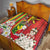 Personalised Hawaii and Philippines Together Quilt The Emblems with Cultural Symbols Green-Yellow-Red Tricolor