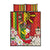 Personalised Hawaii and Philippines Together Quilt Bed Set The Emblems with Cultural Symbols Green-Yellow-Red Tricolor