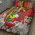 Personalised Hawaii and Philippines Together Quilt Bed Set The Emblems with Cultural Symbols Green-Yellow-Red Tricolor