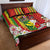 Personalised Hawaii and Philippines Together Quilt Bed Set The Emblems with Cultural Symbols Green-Yellow-Red Tricolor