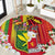 Personalised Hawaii and Philippines Together Round Carpet The Emblems with Cultural Symbols Green-Yellow-Red Tricolor