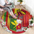 Personalised Hawaii and Philippines Together Round Carpet The Emblems with Cultural Symbols Green-Yellow-Red Tricolor