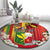 Personalised Hawaii and Philippines Together Round Carpet The Emblems with Cultural Symbols Green-Yellow-Red Tricolor