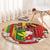 Personalised Hawaii and Philippines Together Round Carpet The Emblems with Cultural Symbols Green-Yellow-Red Tricolor