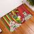 Personalised Hawaii and Philippines Together Rubber Doormat The Emblems with Cultural Symbols Green-Yellow-Red Tricolor