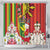 Personalised Hawaii and Philippines Together Shower Curtain The Emblems with Cultural Symbols Green-Yellow-Red Tricolor