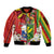 Personalised Hawaii and Philippines Together Sleeve Zip Bomber Jacket The Emblems with Cultural Symbols Green-Yellow-Red Tricolor