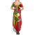 Personalised Hawaii and Philippines Together Summer Maxi Dress The Emblems with Cultural Symbols Green-Yellow-Red Tricolor