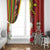 Personalised Hawaii and Philippines Together Window Curtain The Emblems with Cultural Symbols Green-Yellow-Red Tricolor