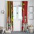 Personalised Hawaii and Philippines Together Window Curtain The Emblems with Cultural Symbols Green-Yellow-Red Tricolor