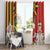 Personalised Hawaii and Philippines Together Window Curtain The Emblems with Cultural Symbols Green-Yellow-Red Tricolor