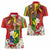 Personalised Hawaii and Philippines Together Women Polo Shirt The Emblems with Cultural Symbols Green-Yellow-Red Tricolor