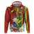 Personalised Hawaii and Philippines Together Zip Hoodie The Emblems with Cultural Symbols Green-Yellow-Red Tricolor