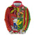 Personalised Hawaii and Philippines Together Zip Hoodie The Emblems with Cultural Symbols Green-Yellow-Red Tricolor