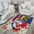 Personalised Hawaii and Philippines Together Area Rug The Emblems with Cultural Symbols Blue-White-Red Tricolor