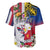 Personalised Hawaii and Philippines Together Baseball Jersey The Emblems with Cultural Symbols Blue-White-Red Tricolor