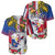 Personalised Hawaii and Philippines Together Baseball Jersey The Emblems with Cultural Symbols Blue-White-Red Tricolor