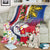 Personalised Hawaii and Philippines Together Blanket The Emblems with Cultural Symbols Blue-White-Red Tricolor