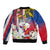 Personalised Hawaii and Philippines Together Bomber Jacket The Emblems with Cultural Symbols Blue-White-Red Tricolor