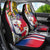 Personalised Hawaii and Philippines Together Car Seat Cover The Emblems with Cultural Symbols Blue-White-Red Tricolor