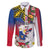 Personalised Hawaii and Philippines Together Family Matching Tank Maxi Dress and Hawaiian Shirt The Emblems with Cultural Symbols Blue-White-Red Tricolor