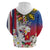 Personalised Hawaii and Philippines Together Hoodie The Emblems with Cultural Symbols Blue-White-Red Tricolor