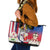 Personalised Hawaii and Philippines Together Leather Tote Bag The Emblems with Cultural Symbols Blue-White-Red Tricolor