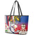 Personalised Hawaii and Philippines Together Leather Tote Bag The Emblems with Cultural Symbols Blue-White-Red Tricolor