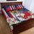 Personalised Hawaii and Philippines Together Quilt Bed Set The Emblems with Cultural Symbols Blue-White-Red Tricolor