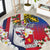 Personalised Hawaii and Philippines Together Round Carpet The Emblems with Cultural Symbols Blue-White-Red Tricolor