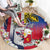 Personalised Hawaii and Philippines Together Round Carpet The Emblems with Cultural Symbols Blue-White-Red Tricolor