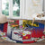 Personalised Hawaii and Philippines Together Round Carpet The Emblems with Cultural Symbols Blue-White-Red Tricolor