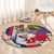 Personalised Hawaii and Philippines Together Round Carpet The Emblems with Cultural Symbols Blue-White-Red Tricolor