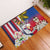 Personalised Hawaii and Philippines Together Rubber Doormat The Emblems with Cultural Symbols Blue-White-Red Tricolor