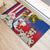 Personalised Hawaii and Philippines Together Rubber Doormat The Emblems with Cultural Symbols Blue-White-Red Tricolor