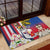 Personalised Hawaii and Philippines Together Rubber Doormat The Emblems with Cultural Symbols Blue-White-Red Tricolor