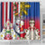 Personalised Hawaii and Philippines Together Shower Curtain The Emblems with Cultural Symbols Blue-White-Red Tricolor