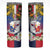 Personalised Hawaii and Philippines Together Skinny Tumbler The Emblems with Cultural Symbols Blue-Red Gradient