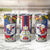 Personalised Hawaii and Philippines Together Tumbler Cup The Emblems with Cultural Symbols Blue-Red Gradient