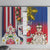 Personalised Hawaii and Philippines Together Window Curtain The Emblems with Cultural Symbols Blue-White-Red Tricolor