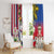 Personalised Hawaii and Philippines Together Window Curtain The Emblems with Cultural Symbols Blue-White-Red Tricolor