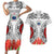 Samoa Siapo Ula Fala Couples Matching Short Sleeve Bodycon Dress and Hawaiian Shirt With Ginger Plant White Color LT03 White - Polynesian Pride