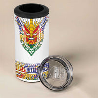 Haiti Flag Traditional Dashiki 4 in 1 Can Cooler Tumbler White Color - Polynesian Pride
