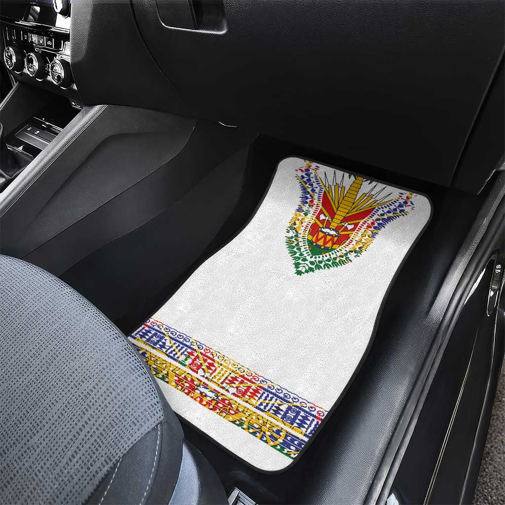 Haiti Flag Traditional Dashiki Car Mats White Color - Polynesian Pride