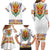 Haiti Flag Traditional Dashiki Family Matching Long Sleeve Bodycon Dress and Hawaiian Shirt White Color - Polynesian Pride