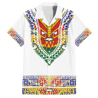 Haiti Flag Traditional Dashiki Family Matching Long Sleeve Bodycon Dress and Hawaiian Shirt White Color LT03 Dad's Shirt - Short Sleeve White - Polynesian Pride