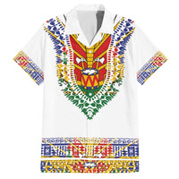 Haiti Flag Traditional Dashiki Family Matching Off The Shoulder Long Sleeve Dress and Hawaiian Shirt White Color - Polynesian Pride