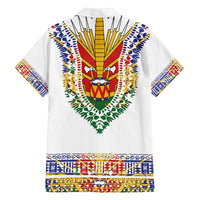 Haiti Flag Traditional Dashiki Family Matching Off The Shoulder Long Sleeve Dress and Hawaiian Shirt White Color - Polynesian Pride