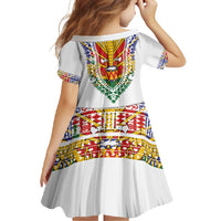 Haiti Flag Traditional Dashiki Family Matching Short Sleeve Bodycon Dress and Hawaiian Shirt White Color LT03 - Polynesian Pride